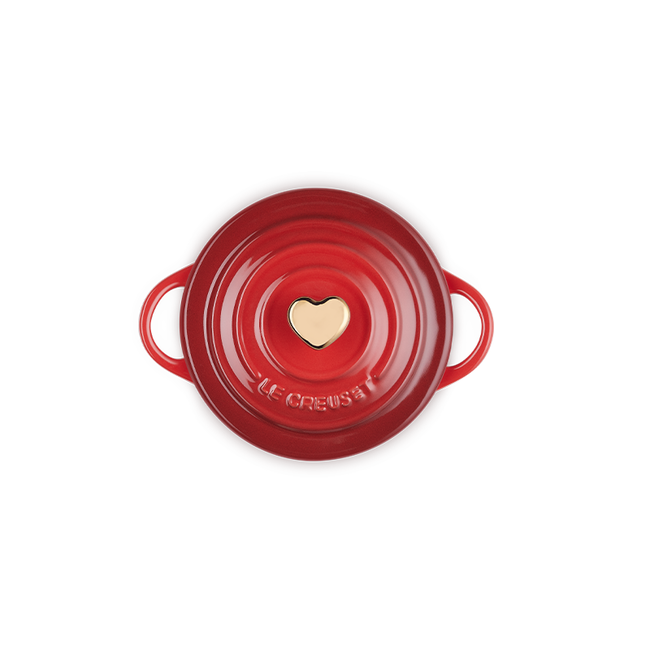 Mini-cocotte ronde avec bouton en coeur, view 2